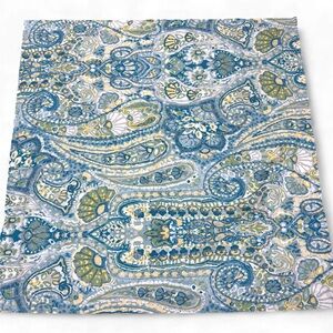 Pottery Barn Rosalie Paisley Euro Shams Set of 2 Blue Green 100% Organic Cotton